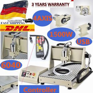4 AXIS 6040 CNC Router Engraver Drill Milling Machine Wood Art 1.5KW USB +RC