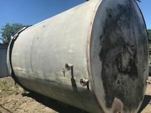 Vertical Stainless Steel Tank 12,500 Gal. With bottom steam coils