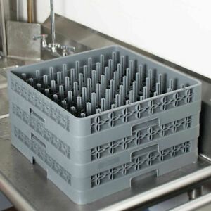 SET of 3 Commercial Restaurant Dishwasher Dish Washer Machine Cup Peg Tray Rack