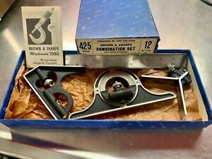 Brown &amp; Sharpe Combination Square Set 50&#039;s - 60&#039;s NOS, Stunning Condition.