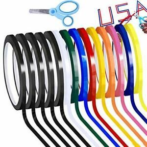 Supla 10 Colors 14 Rolls Whiteboard Art Tape 1/4&#034; Wide X 55yd Long Per Roll