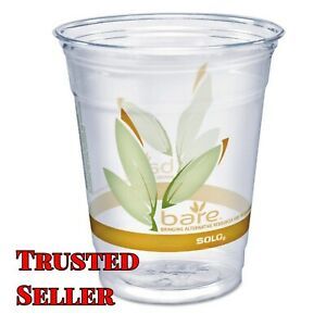 Bare Eco-Forward RPET Cold Cups, 16-18 oz, Clear, 50/Pack, 1000/Carton
