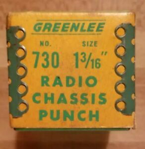 Vintage NOS Greenlee No. 730 1-3/16&#034; Round Radio Chassis Punch • Made in USA