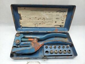 Vtg W.A. Whitney Punch No. 4B metal Punch &amp; Die Set 3/32, 1/8, 3/16, 7/32, 1/4..