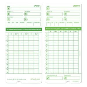 UPUNCH HNTCG1100 Time Card for uPunch HN1000, HN3000, HN3600 Bundle, PK100