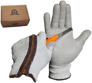 Dmole Work Gloves -PU-Coated HPPE Fabric Hand Protectors with Zipper - Useful fo