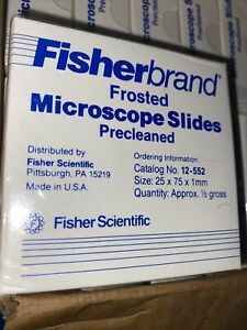 FISHERBRAND FROSTED MICROSCOPE SLIDES PRECLEANED #12-550-33 Size: 25x75x1 mm