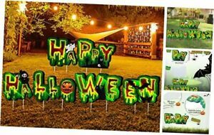 6 Pieces Happy Halloween Yard Sign Pumpkin Ghost Spider Yard Lawn Sign