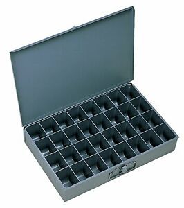 Durham 107-95-IND Gray Steel Large Scoop Box, 18&#034;W x 3&#034;H x 12&#034;D, 32 Compartment