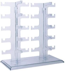 Two Row Sunglasses Rack 10 Pairs Glasses Holder Display Stand Transparent