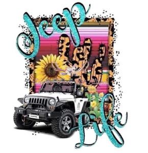 Sublimation Print Design Jeep Life Cactus Ready to Press Heat Transfer