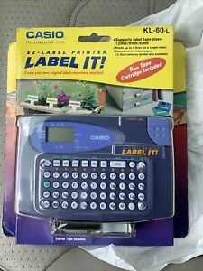 Casio KL-60 Label it! EZ-Label Printer Plus Tape clear Label Maker NEW SEALED