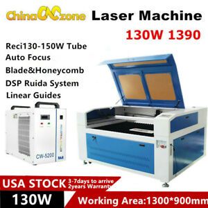 DSP 130W 1390 CO2 Laser Machine Ruida System Auto-Focus Linear Guide S&amp;A CW5200