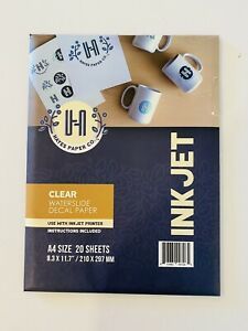 Hayes Paper Company Clear Waterslide Decal Paper A4 Size 20 sheets NEW