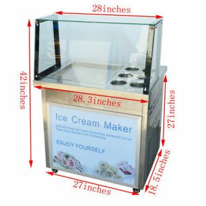 Open Box Flat Pan with Six Buckets Fried Ice Cream Machine Fried Ice Cream 110V