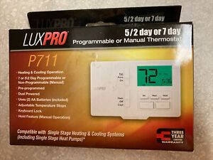 LuxPro 1 Heat 1 Cool l Programmable OR manual Thermostat - P711- 5/2 or 7 day