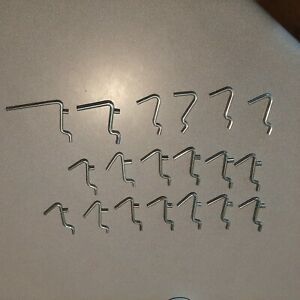 13 Pegboard  Peg V style Metal Hooks Storage Garage For Organizing + Bonus hooks