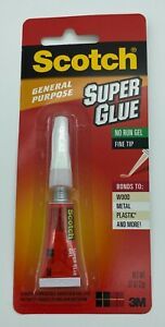 Scotch Super Glue Gel, No Run, Fine Tip, .07 oz