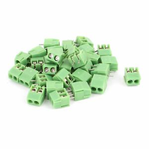 30 pcs 2 Pole 3.50mm 2P in PCB Mount Terminal Block Screw Connector