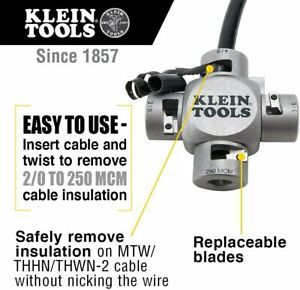 KLEIN TOOLS 21051 LARGE CABLE STRIPPER FOR 2/0-250 MCM NEW