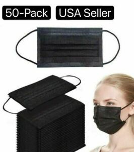 50 PCS Mascarilla facial Protector de boca y nariz Respirador Color negro, Vende