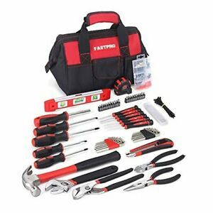 215-Piece Home Repairing Tool Set with 12-Inch Wide Mouth Open Storage
