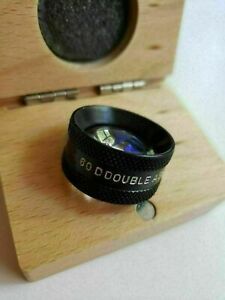 60D Double Aspheric Lens Ophthalmic Diagnostic Black Color With Wooden Box