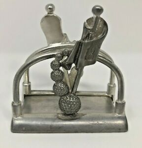 18th Hole Golf Business Card Holder Made in USA Metal Vintage Metzke