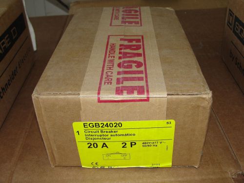 Square d egb24020 circuit breaker 2 pole 20 amp 480 volt 35 aic rated for sale