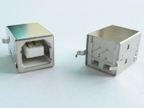 10x USB Jack, Type-B, female, straight PCB mount - Free shipping