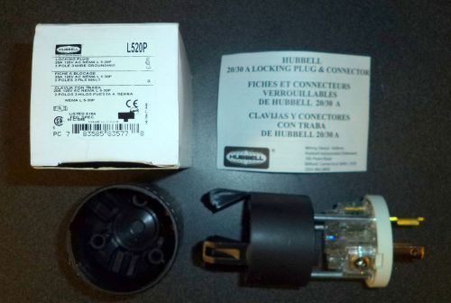 Nema l5-20 hubbell 20a 125v locking plug male for sale