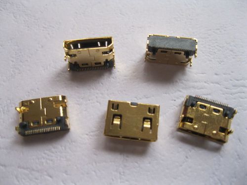 20 pcs Mini 19pin HDMI Female Connector Gold Plated 180° 4F