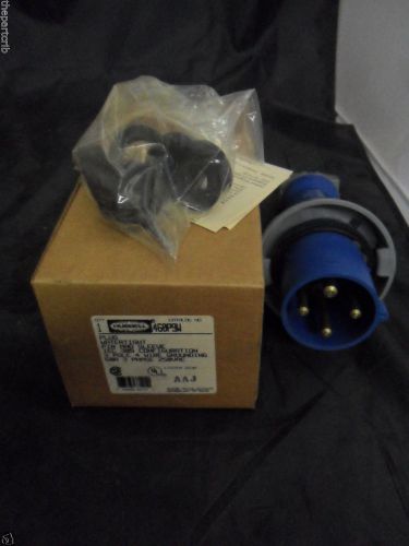 New hubbell hbl460p9w 460p9w watertight plug 3p4w 60 amp 250 vac iec309-2 nib for sale