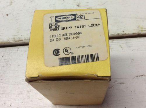 Hubbell hbl2321 plug black insulgrip twist-lock 20 amp 250 v 2 pole 3 wire groun for sale