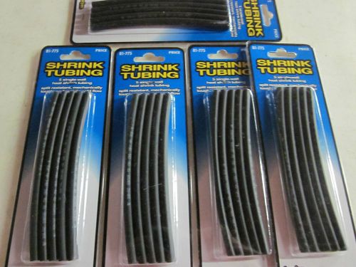25pcs 5-packs 12.5&#039; in 6&#034; pcs 1/4&#034; black single wall heat shrink tubing 81-775 for sale