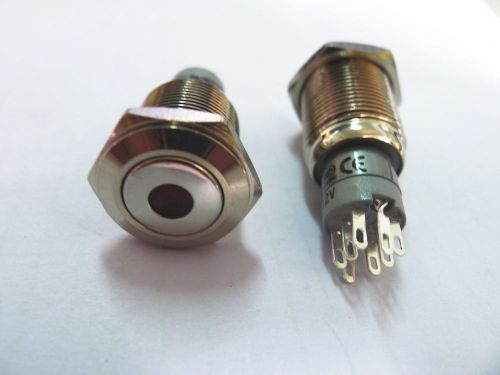 1pcs,Red LED Momentary STAINLESS N/C N/O ON-(OFF) OFF-(ON) Switch 12V, R22D