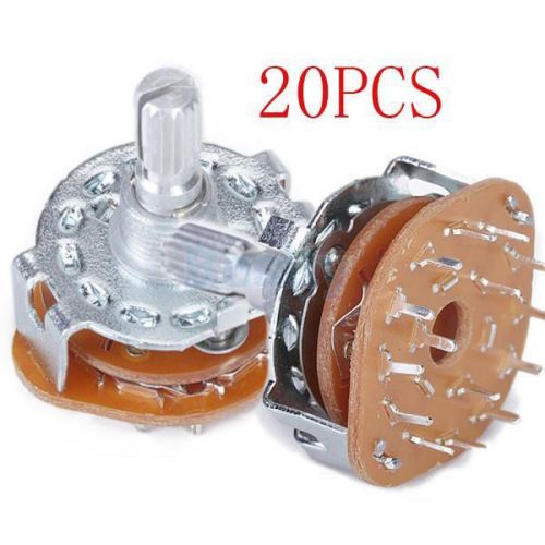 20pcs channel rotary band switches 3p4t 15 pins 3pole 4 positions high quality for sale