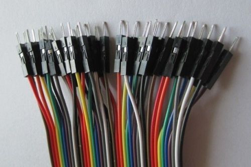 40pcs dupont wire cable 1p-1p female-male connector 20cm 2.54mm for arduino for sale