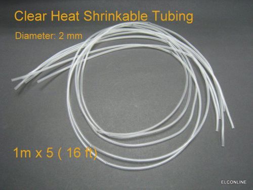 2:1 polyolefin heat shrinkable 600v transparent wrapping tubing 5m=16f/lot #so7 for sale