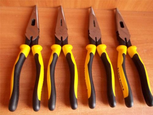 4 (FOUR) Klein Tools J203-8N 8&#034;in Journeyman Long Nose Pliers Side Cutting