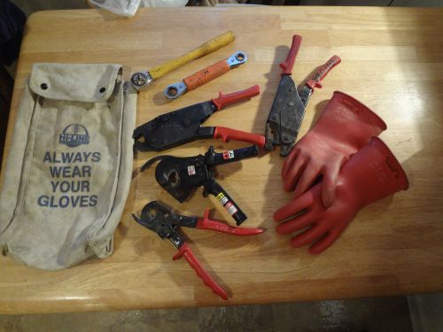 LINESMANS TOOLS  RATCHETING CUTTERS, CRIMPERS &amp; MORE  BURNDY, HUSKIE,KLEIN