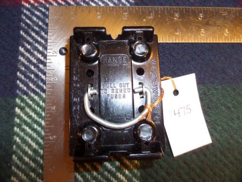 Wadsworth 60 Amp Range  Vintage Fuse Pull Out Lid ((#475))