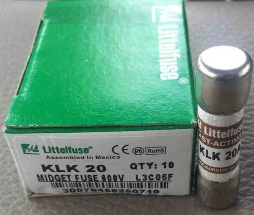 Box Of 10 Littelfuse KLK 20 Amp Fuses Bussmann KTK 20 600 Volts NIB (New in box)