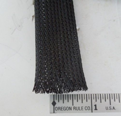 3/4&#034; BRAIDED EXPANDABLE SLEEVING black PET lot of 25ft