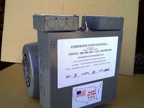 New! 3 hp rotary 3 phase converter heavy duty on sale!! for sale