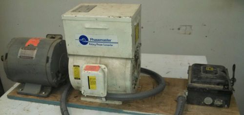 Kay industries ma-0 type phase converter &amp; motor 3hp 3ph &amp; disconnect for sale