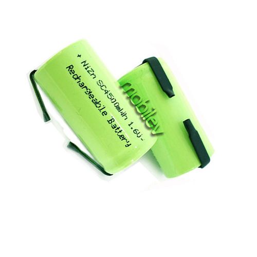 40 x 4500mwh sub c 1.6v volt nizn rechargeable battery cell pack with tab green for sale