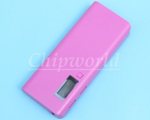 Purple 5v 2a 1a dual-usb 18650 battery mobile power bank charger box new for sale