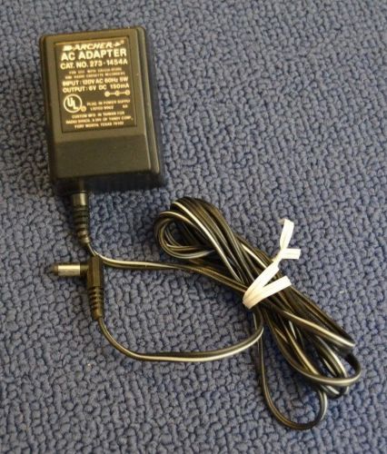 ARCHER AC ADAPTER CAT. NO. 273-1454A FOR USE WITH CALCULATORS, CASSETTE RECORDES