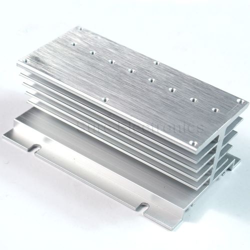 4.7x2.4inch Aluminum Alloy Heat Sink for Audio Amplifier Silver White